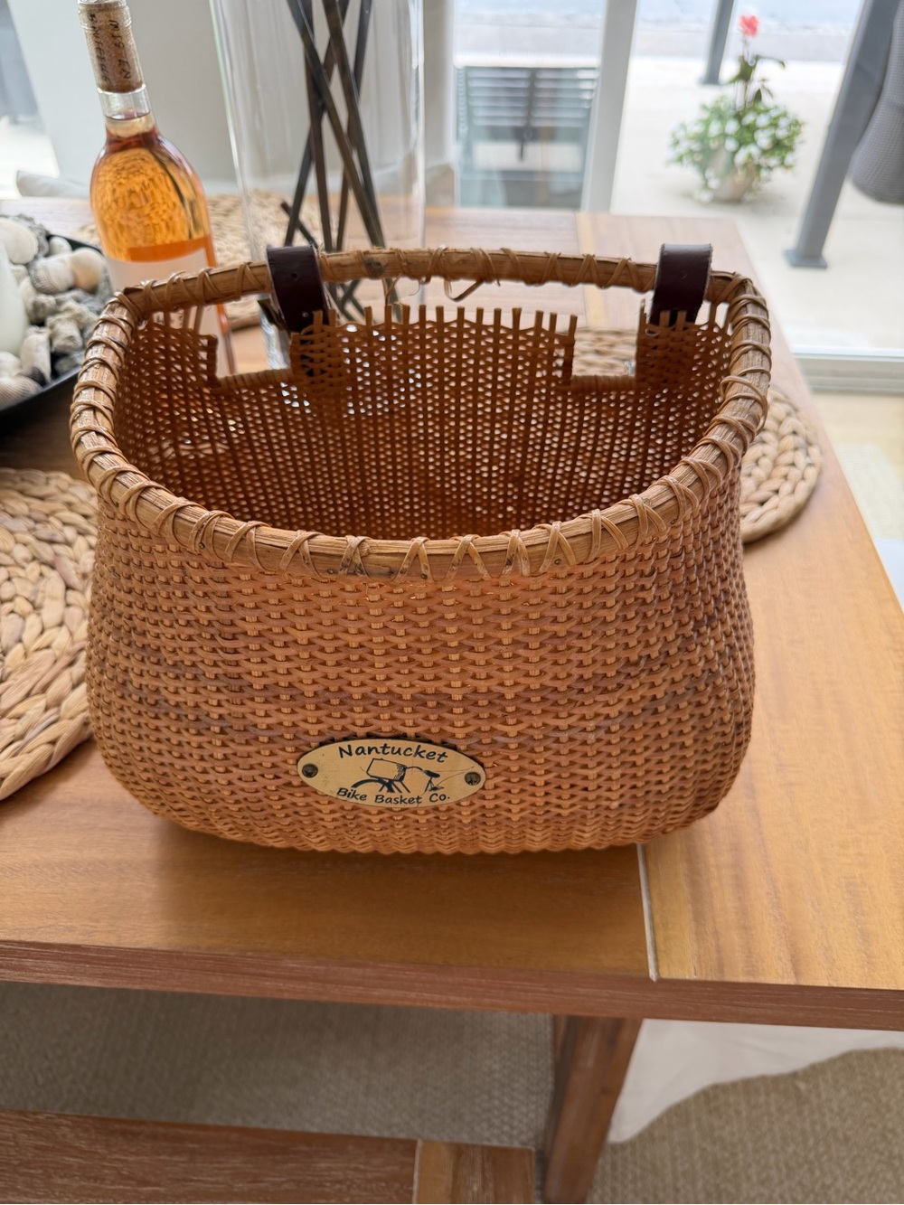 Nantucket Bike Basket Co. Woven Tan Bicycle Basket